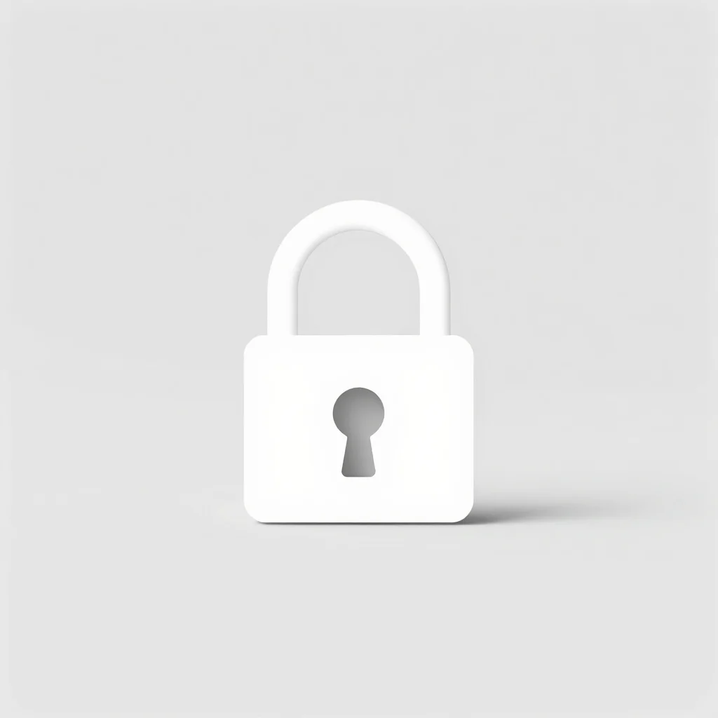 Secure padlock icon, clean and minimal design